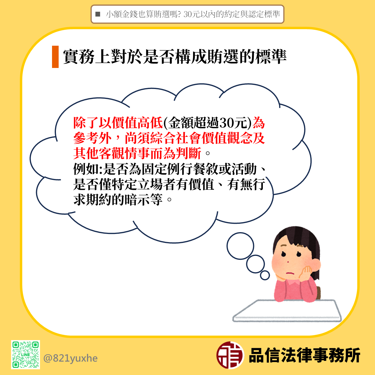 小額金錢也算賄選嗎？30元以內的約定與認定標準