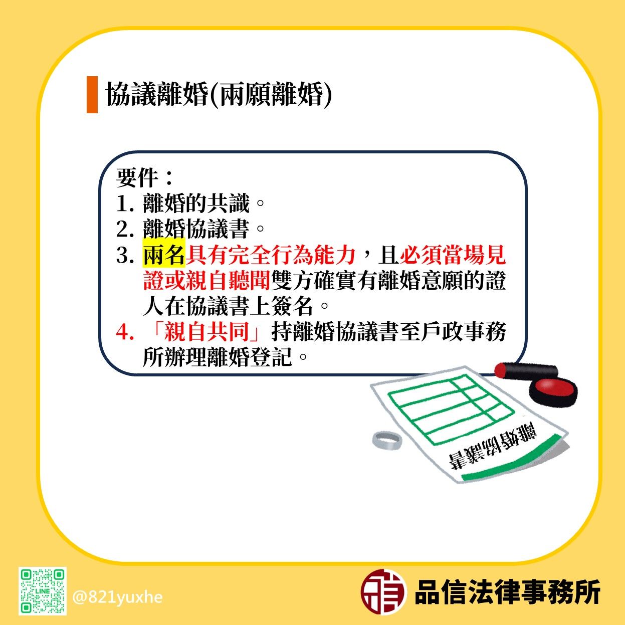 協議離婚(兩願離婚)的要件