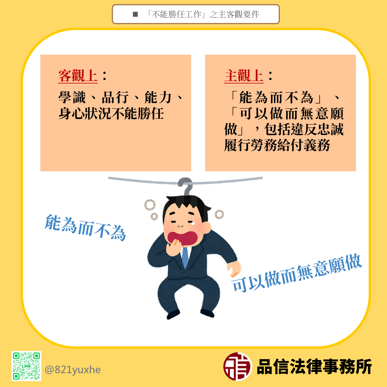不能勝任工作的主客觀要件