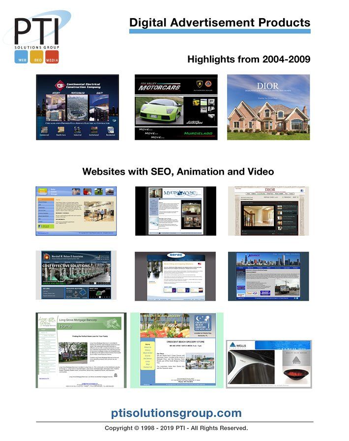 PTI Solutions Group Digital Advertisements 2004 - 2009