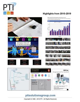 PTI Solutions Group Highlights 2010-2019