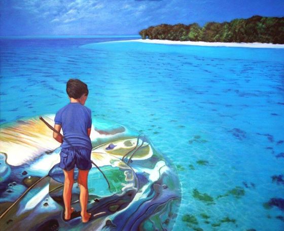 The Fishing Expedition (Abalone Shell) Oil Painting Ann Hart annhart.com.au