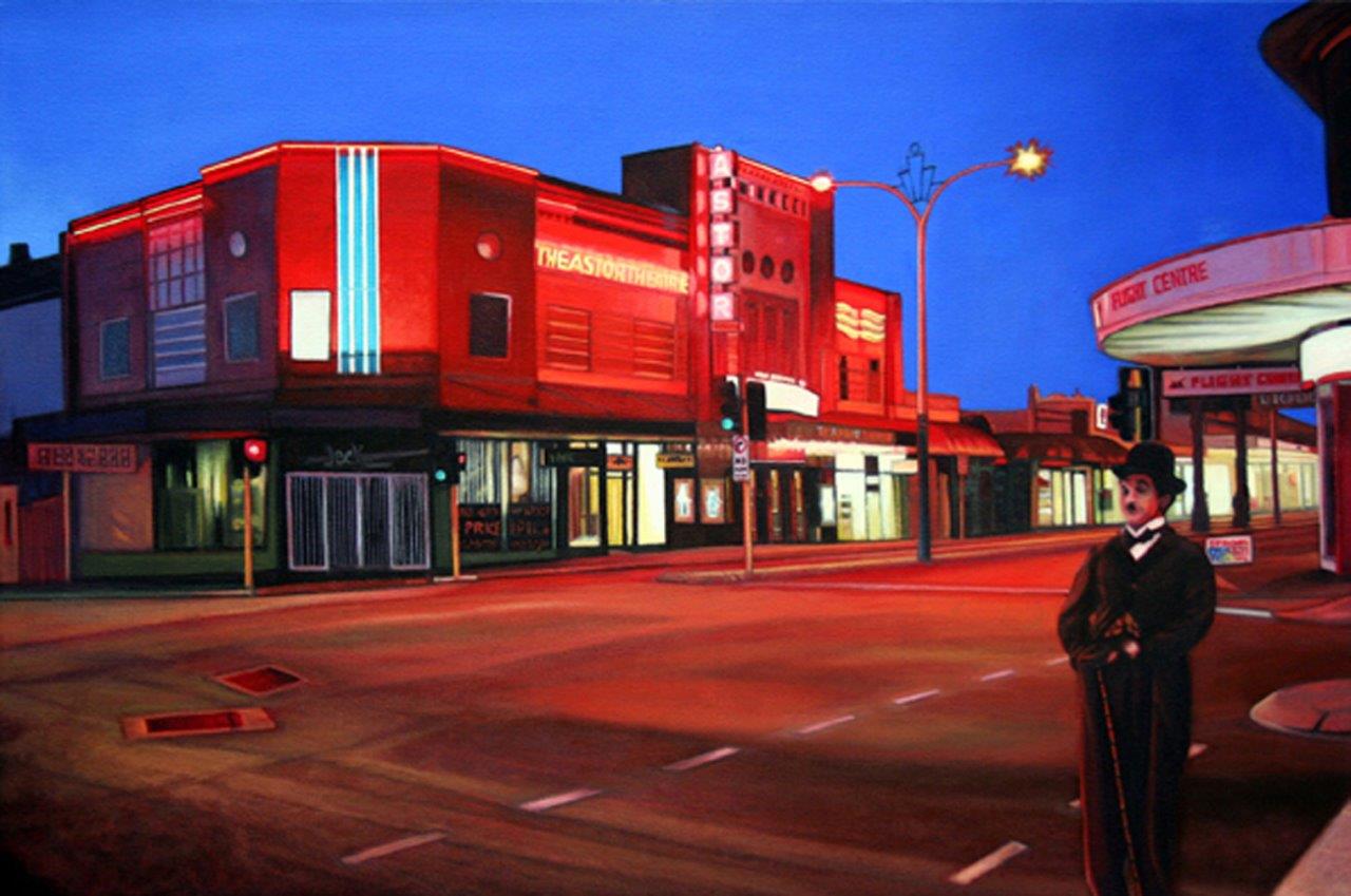 The Astor Theatre Oil Painting by Ann Hart (ART DECO Mt Lawley WA) annhart.com.au