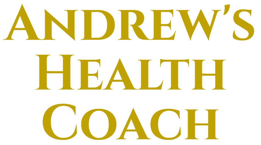 A blue and white logo for andrew 's health coach