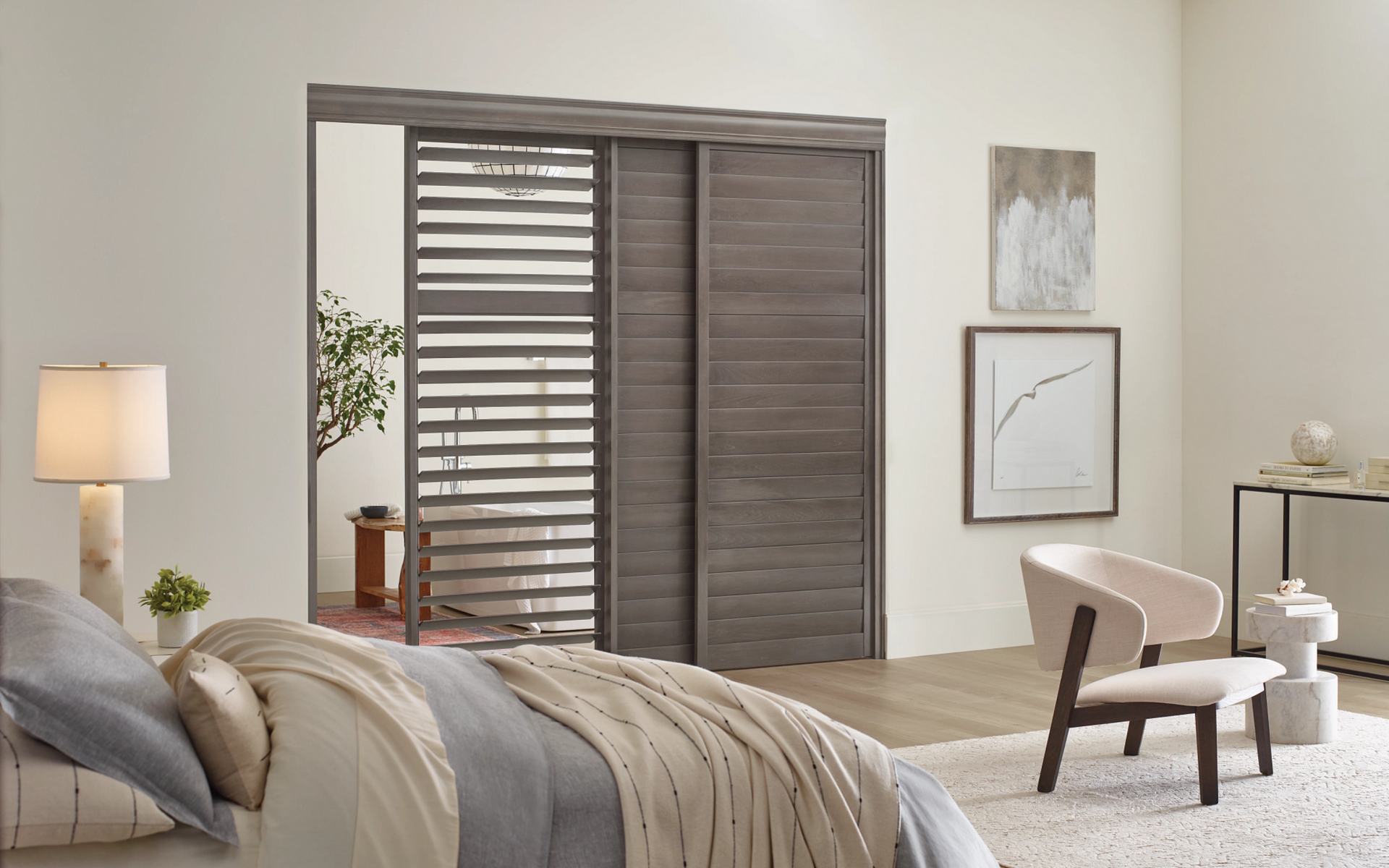 Hunter Douglas Palm Beach™ Polysatin™ Vinyl Shutters