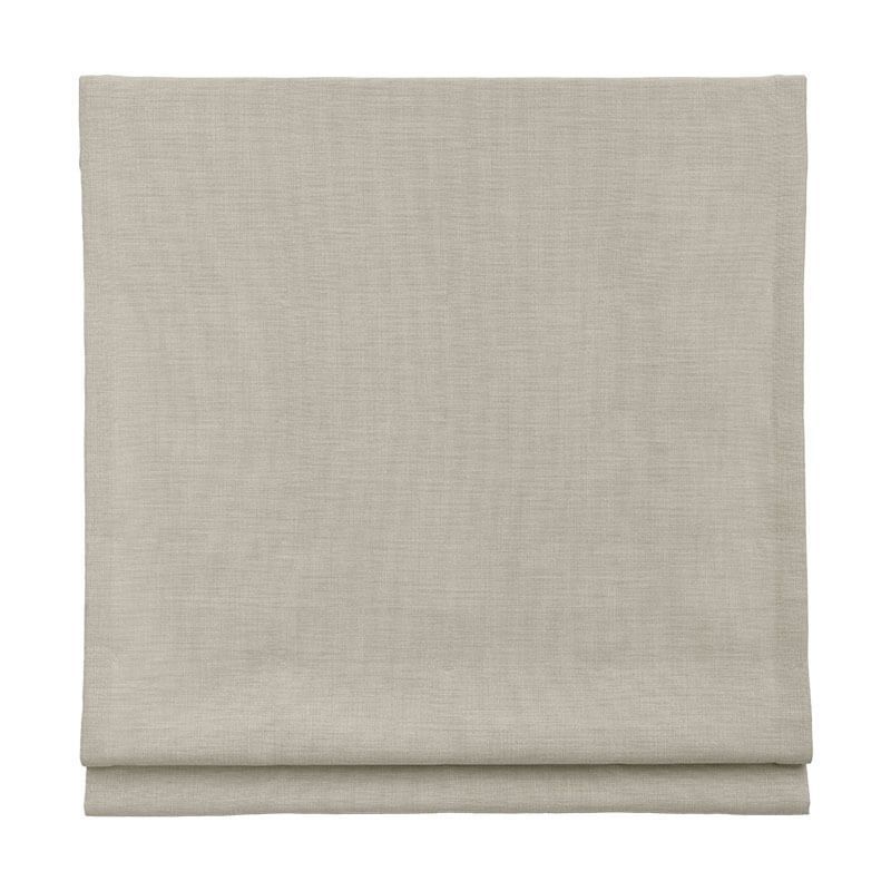 Folded beige fabric blinds with a subtle woven texture