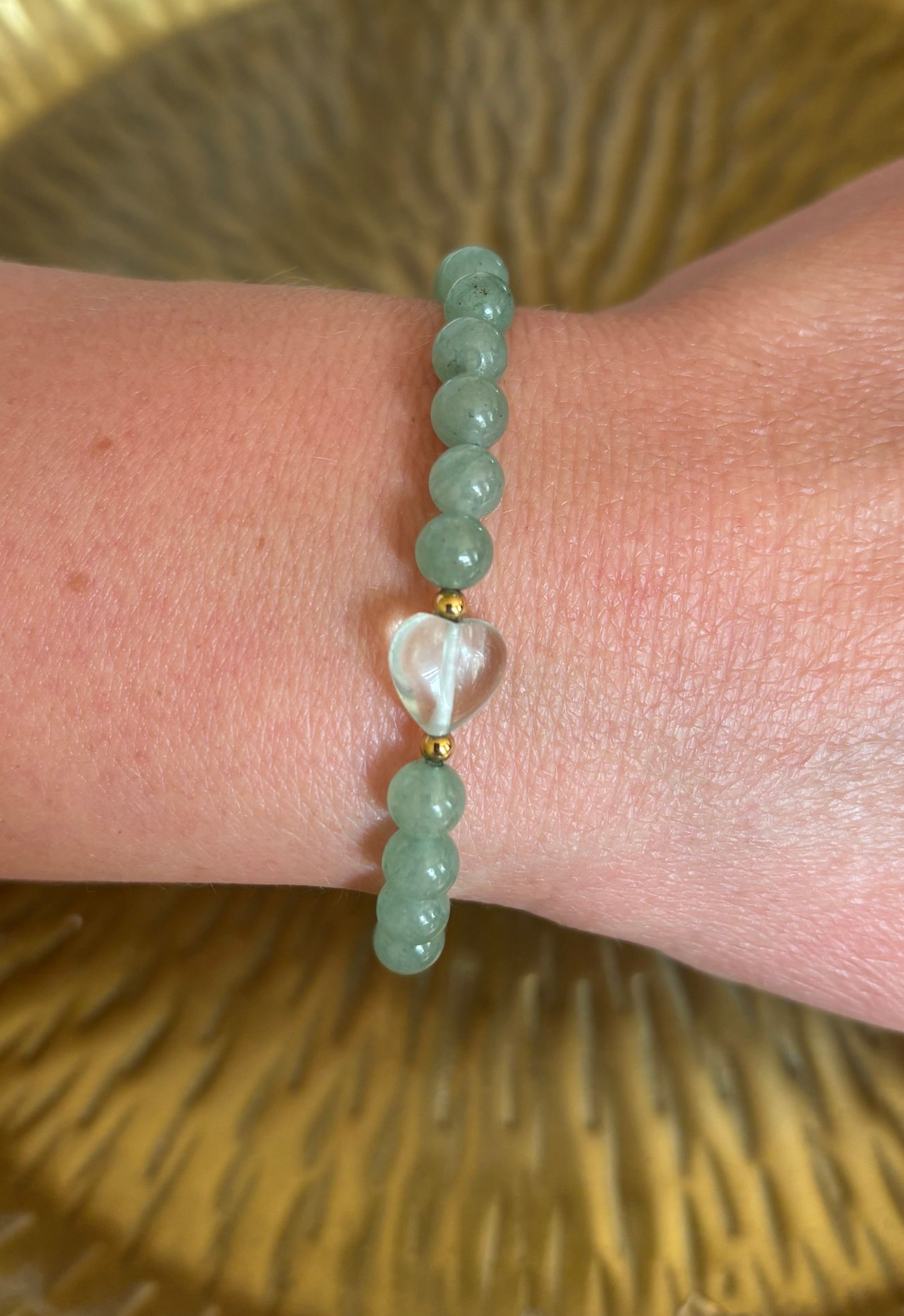 Fushi groene Jade armband met hartje