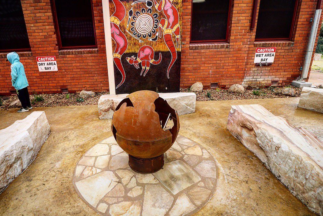 display in center of an area