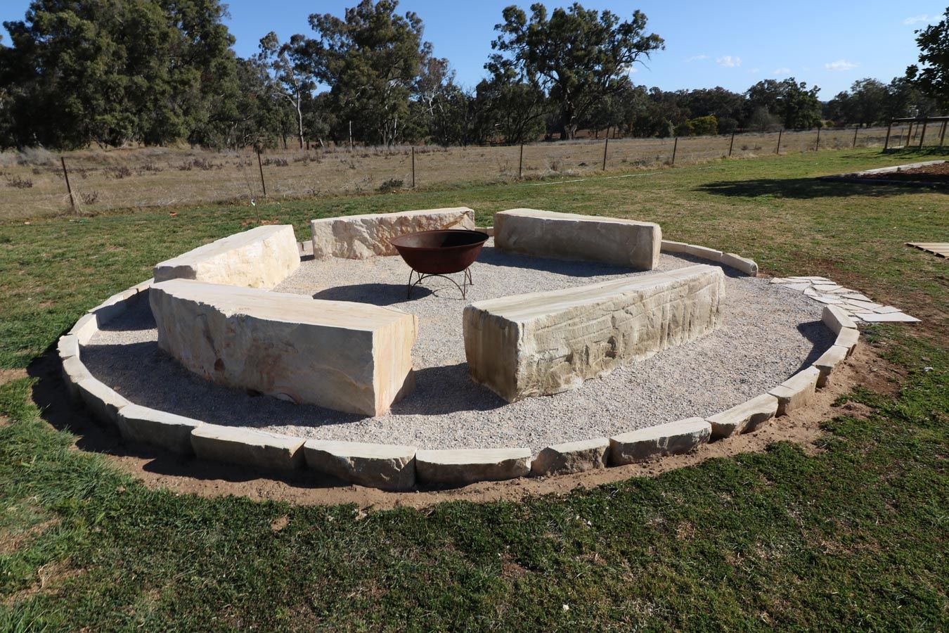 residential-landscaping round fire pit