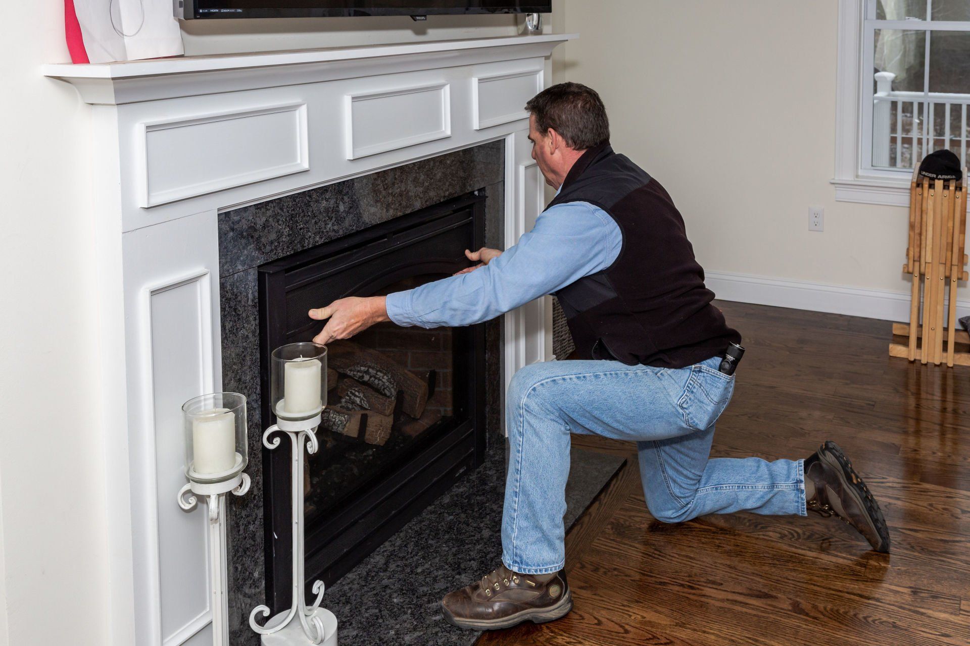 Inspecting Fire Place
