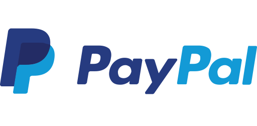 PayPal logo with blue and turquoise colors.
