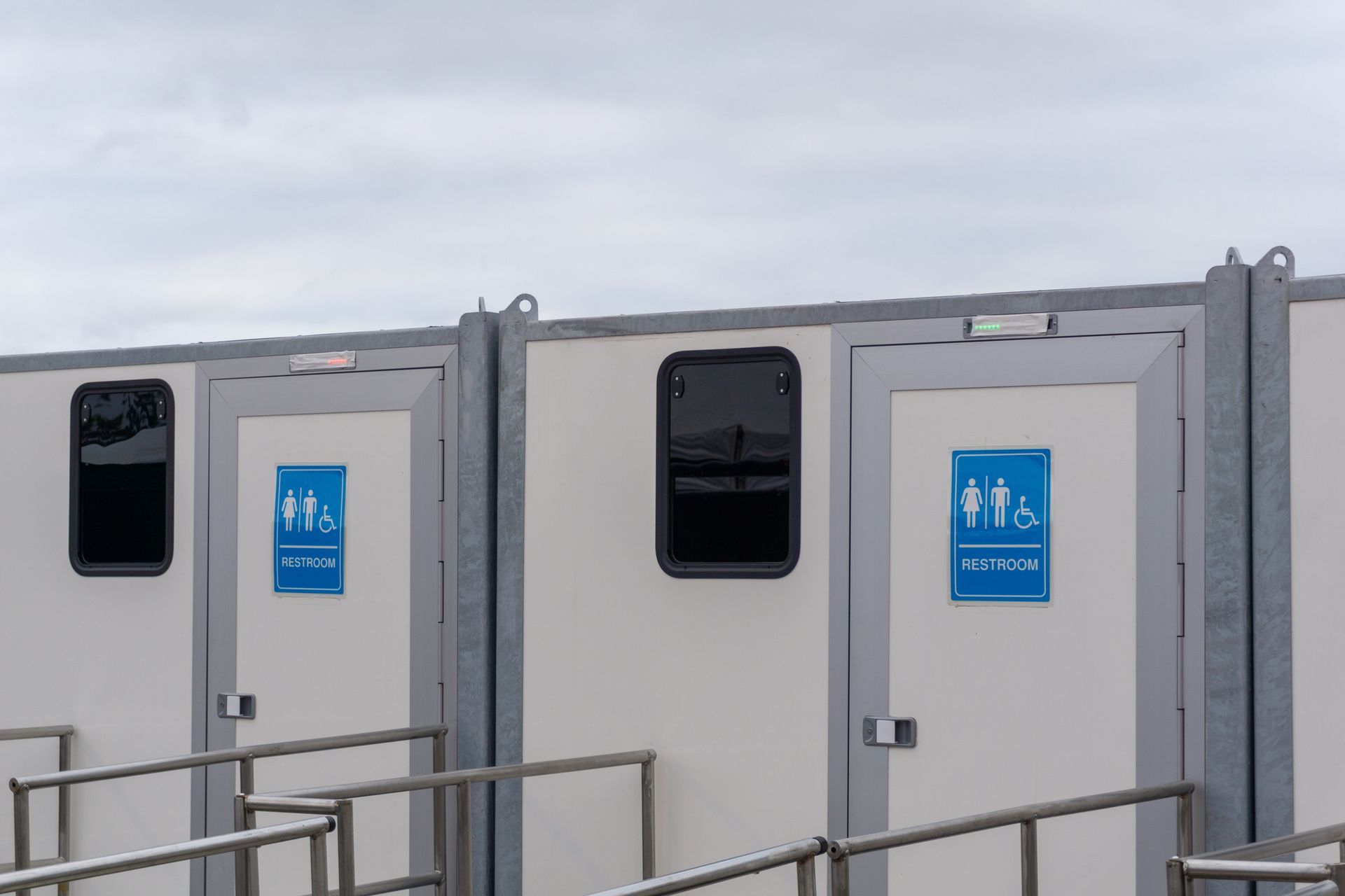 Luxury portable restroom trailers.
