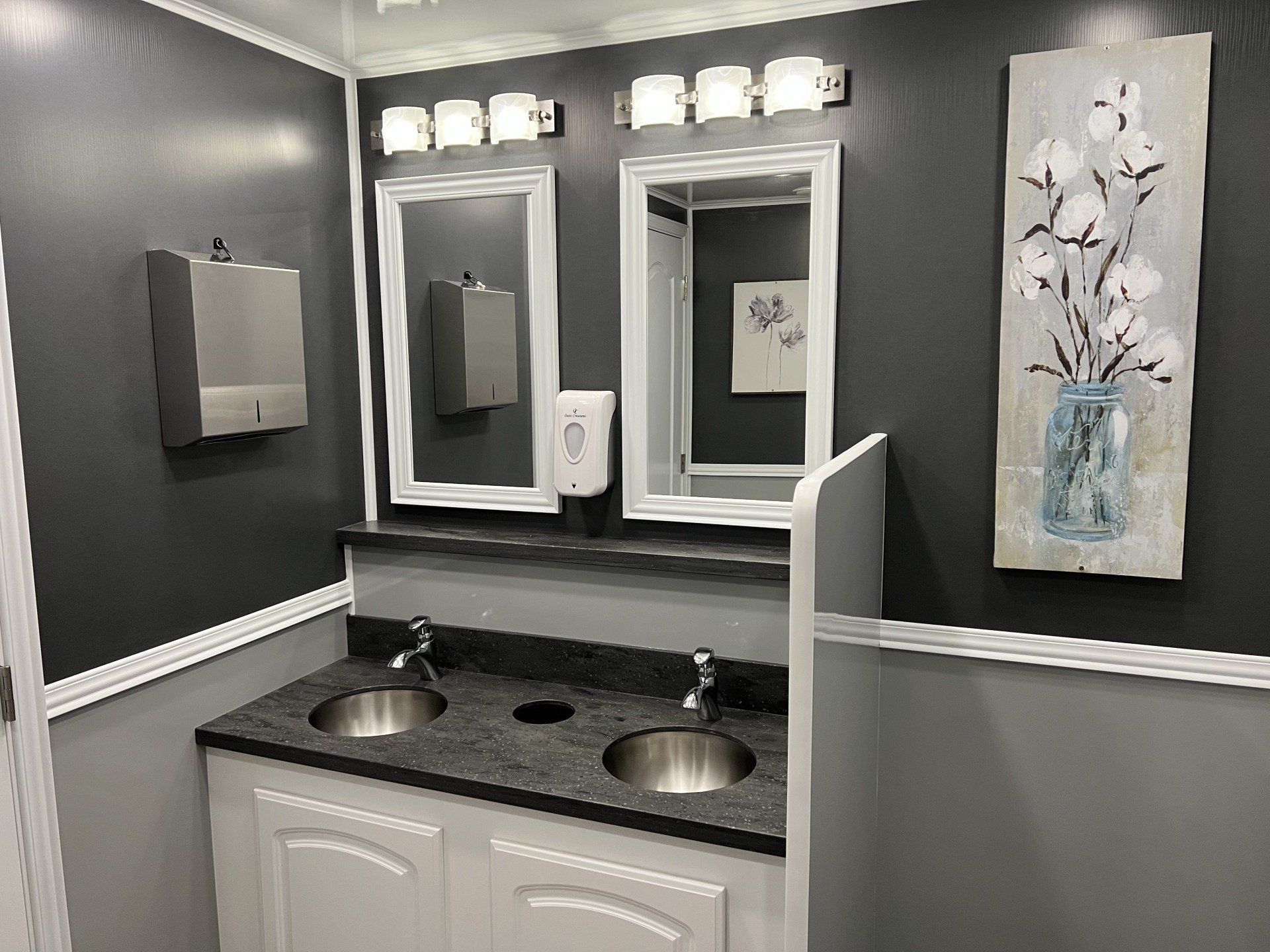 Luxury Portable restroom used for events.