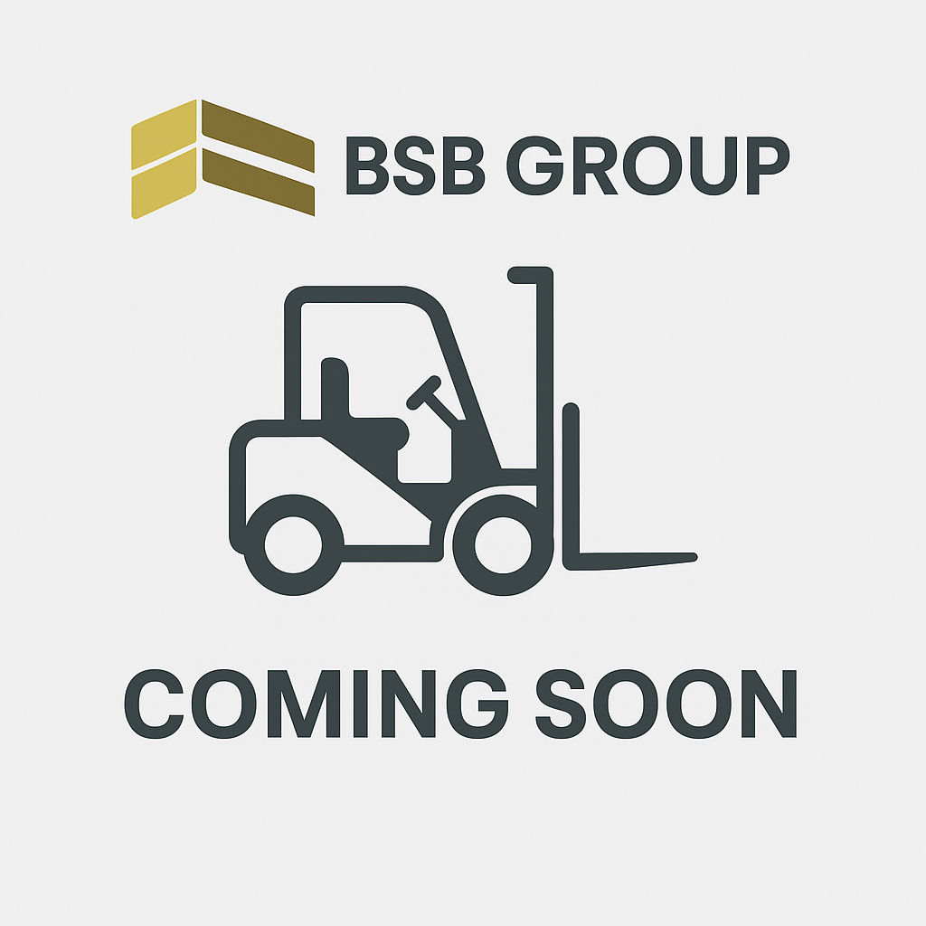 Een foto van een vorkheftruck met daaronder de tekst 'coming soon'.