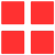 Four red squares arranged in a 2x2 grid.