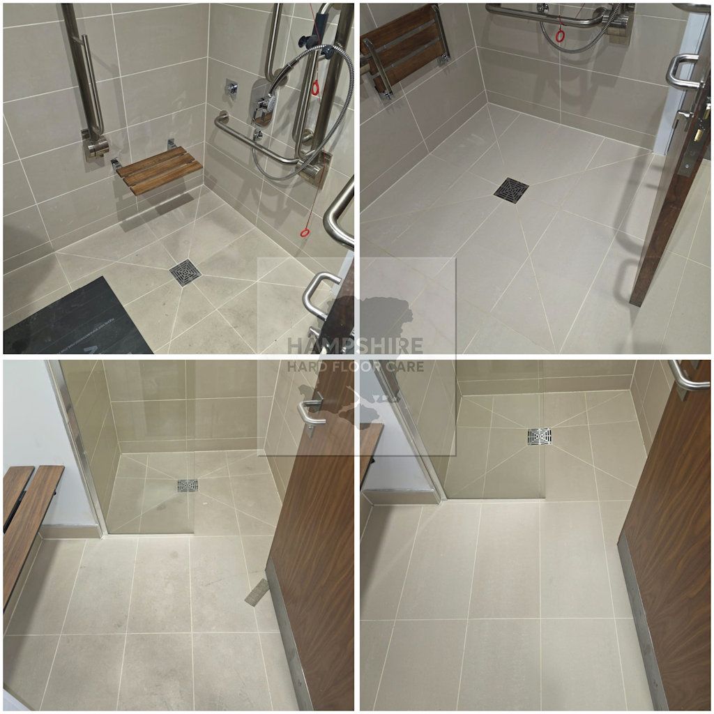 Porcelain floor in Hampshire cleaned and sealed for easier maintenance