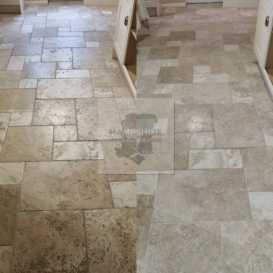 Applying impregnating sealer to protect Travertine from spills and staining