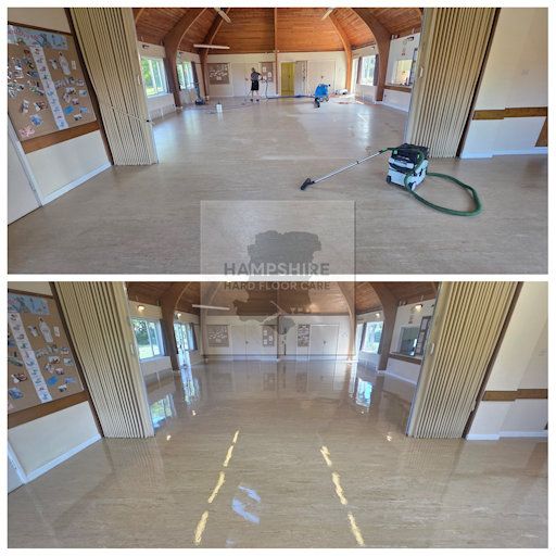 Professional marmoleum restoration bringing Amtico and Karndean floors back to life