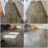 Period home floor before restoration showing dull patches and ingrained dirt