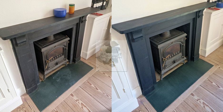 A cleaned Fireplace with brighter stone