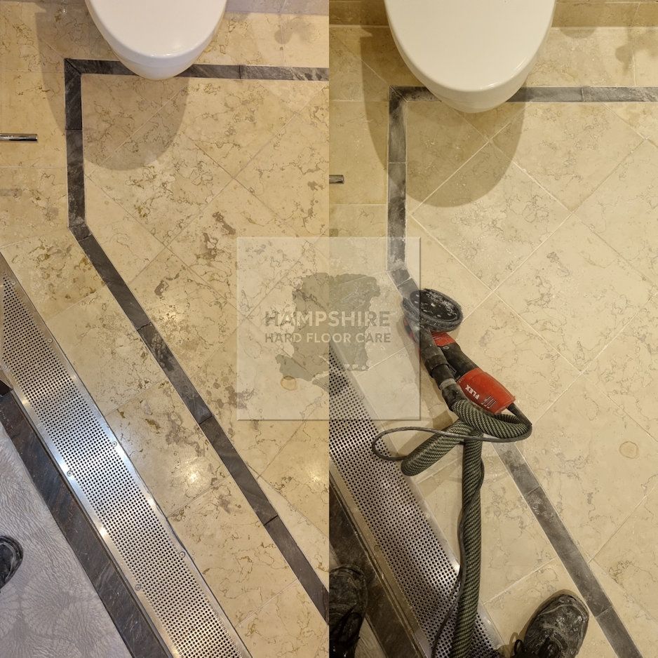 superyacht bathroom floor restoration