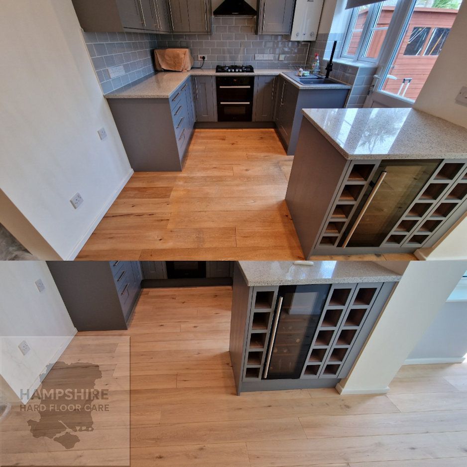 Refinished wood floor with enhanced warmth and natural colour