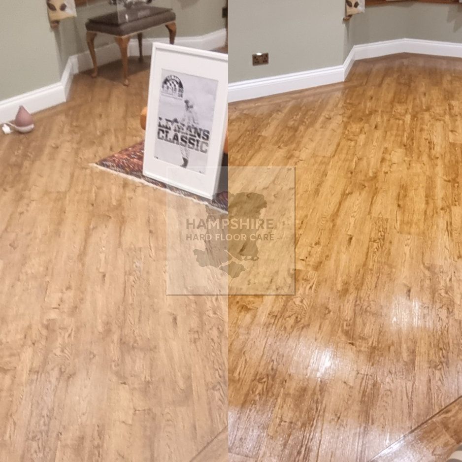 Karndean tiles cleaned and dressed to restore natural colour and sheen