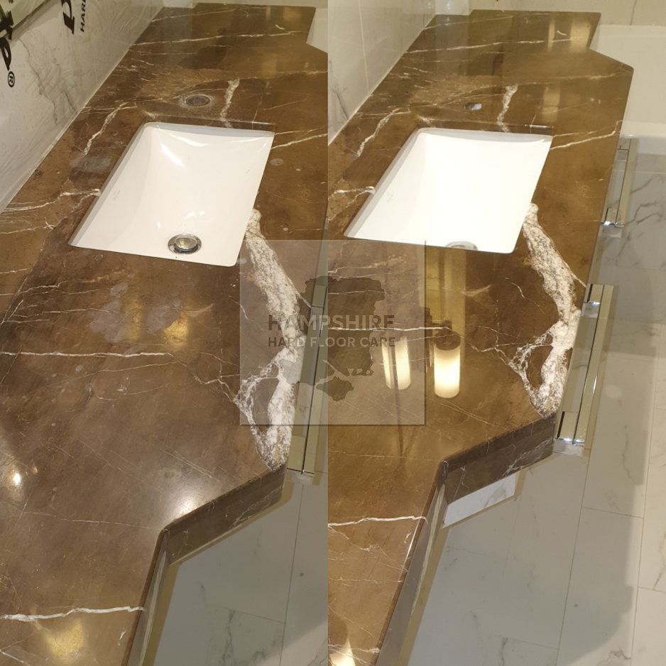 yacht marble vanity unit polishing