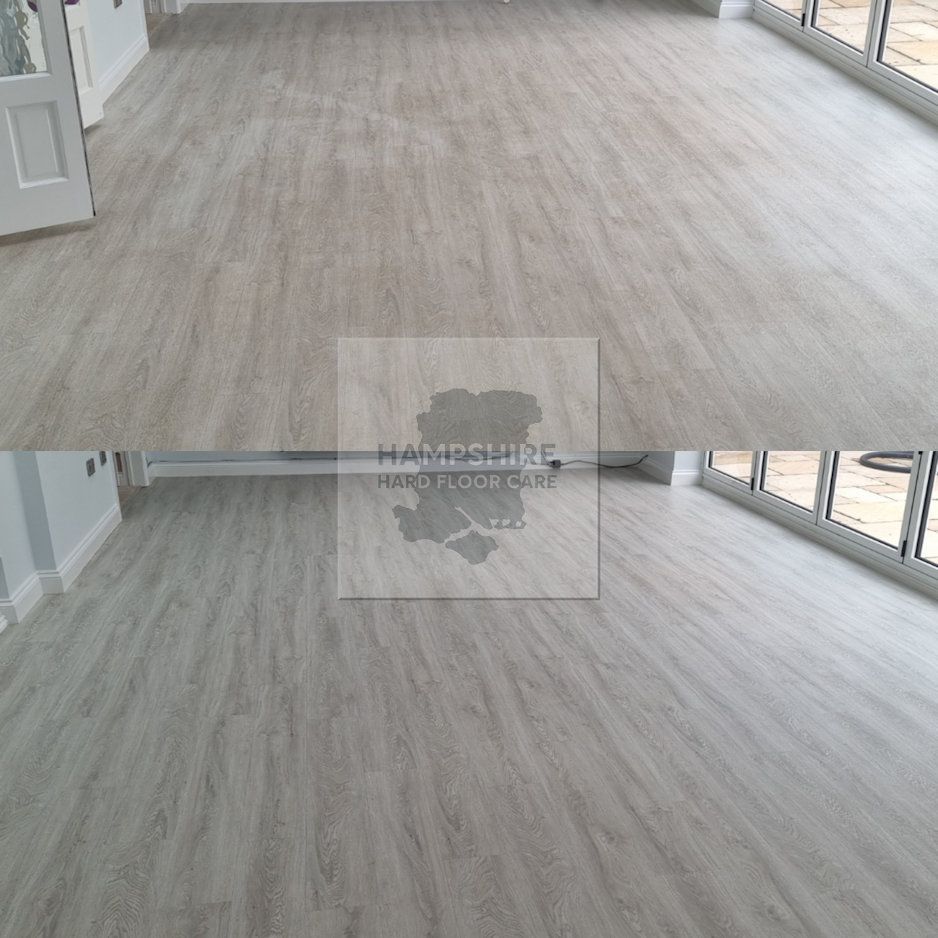 Matt-finish Amtico tiles restored to a smooth, clean surface