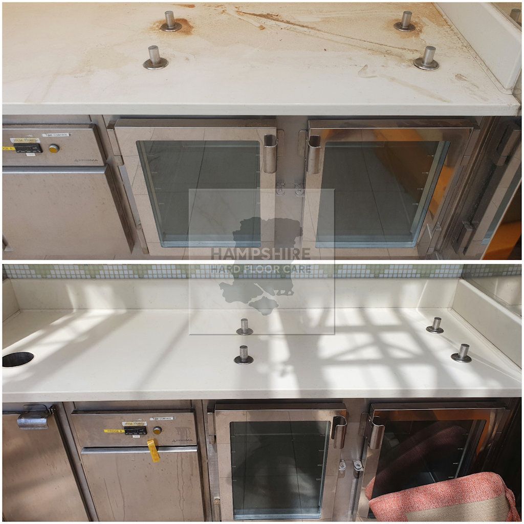marine kitchen worktop restoration