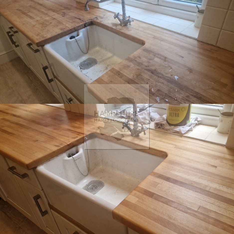 worktop oil and sanded
