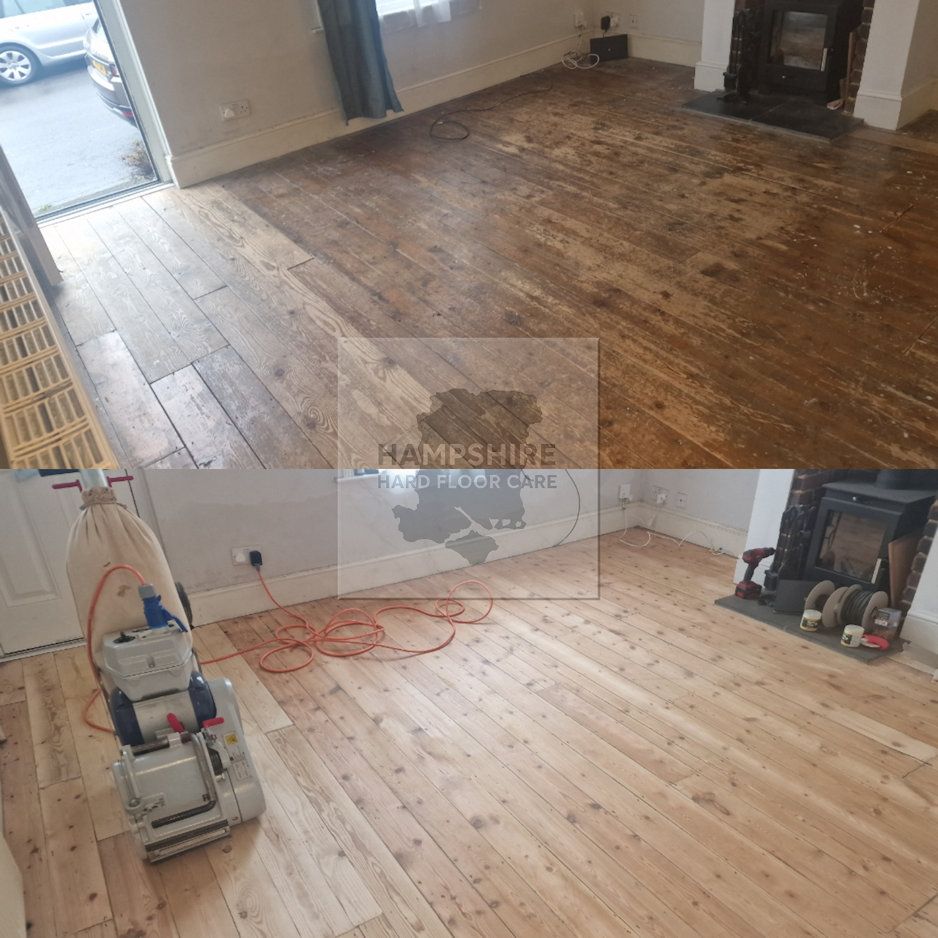 Restored wooden flooring showing improved clarity and grain detail
