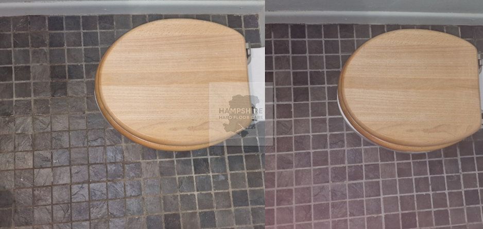 Slate floor in a country property cleaned, stripped, and sealed for protection