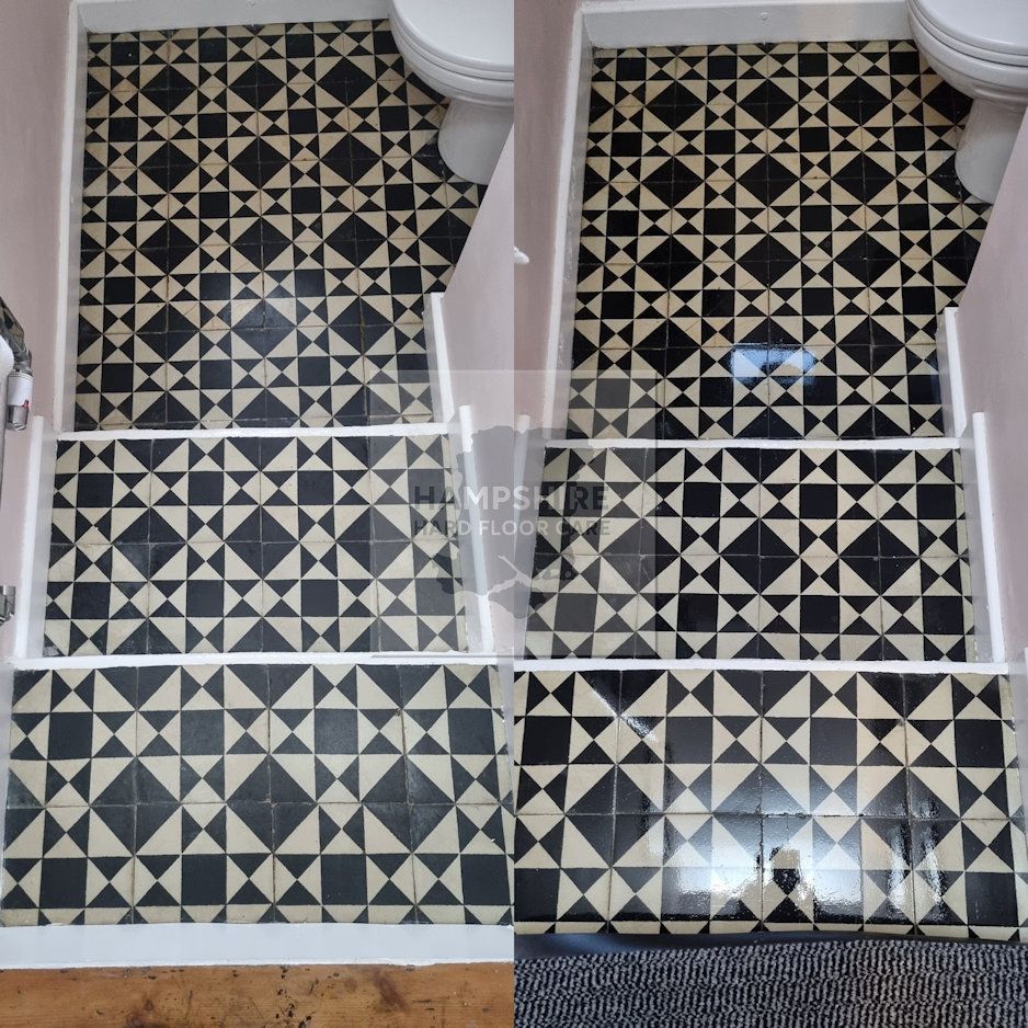 Victorian quarry tiles revived with breathable sealer to protect and enhance colour