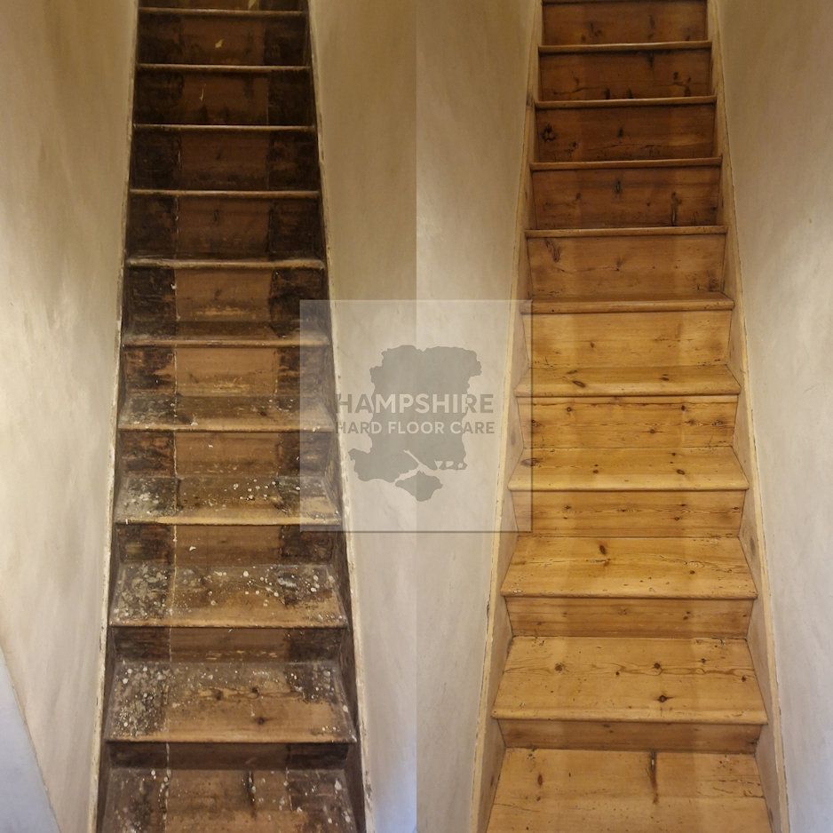 Floor being edge-sanded to remove marks and level perimeter areas