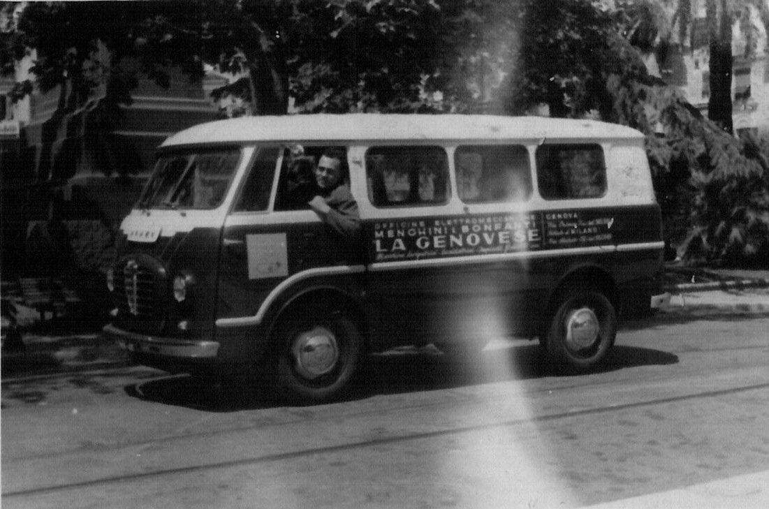Historical photo of a company van