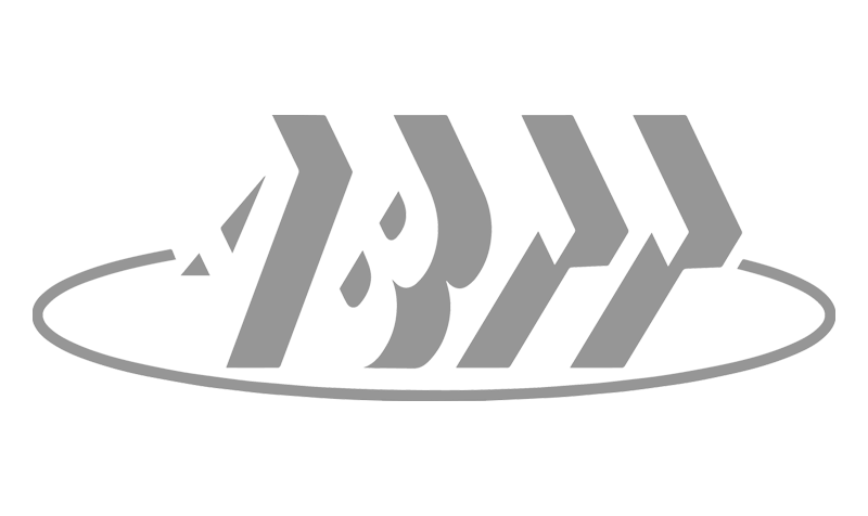 a black and white logo for a company called abb .