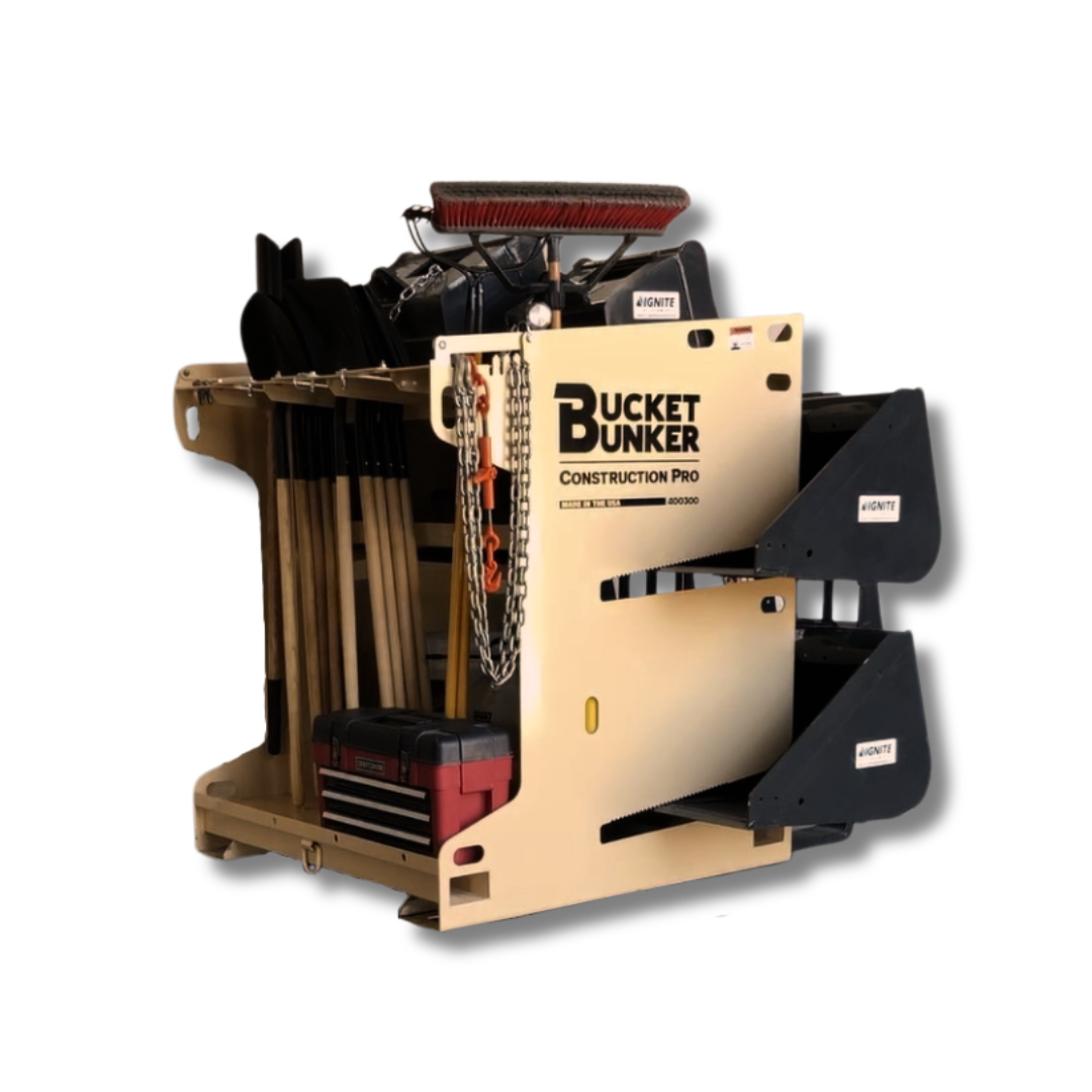 Skid Steer Attachment Rack Quotes | Bucket Bunker® Load & Go Attachment ...