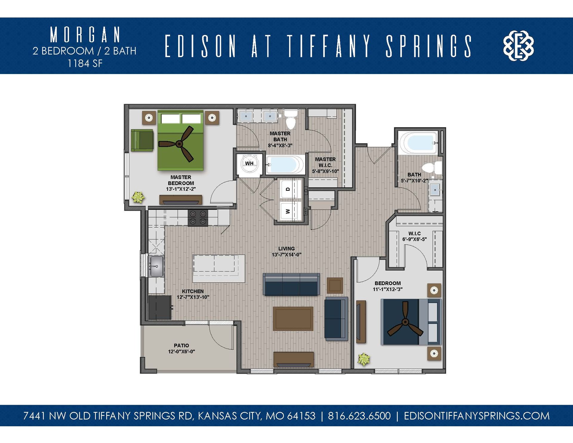 A floor plan for edison at tiffany 3ffings