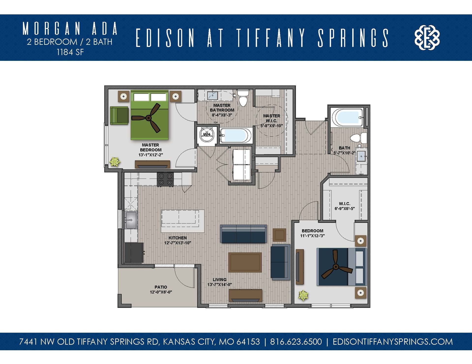A floor plan for edison at tiffany 3ffings