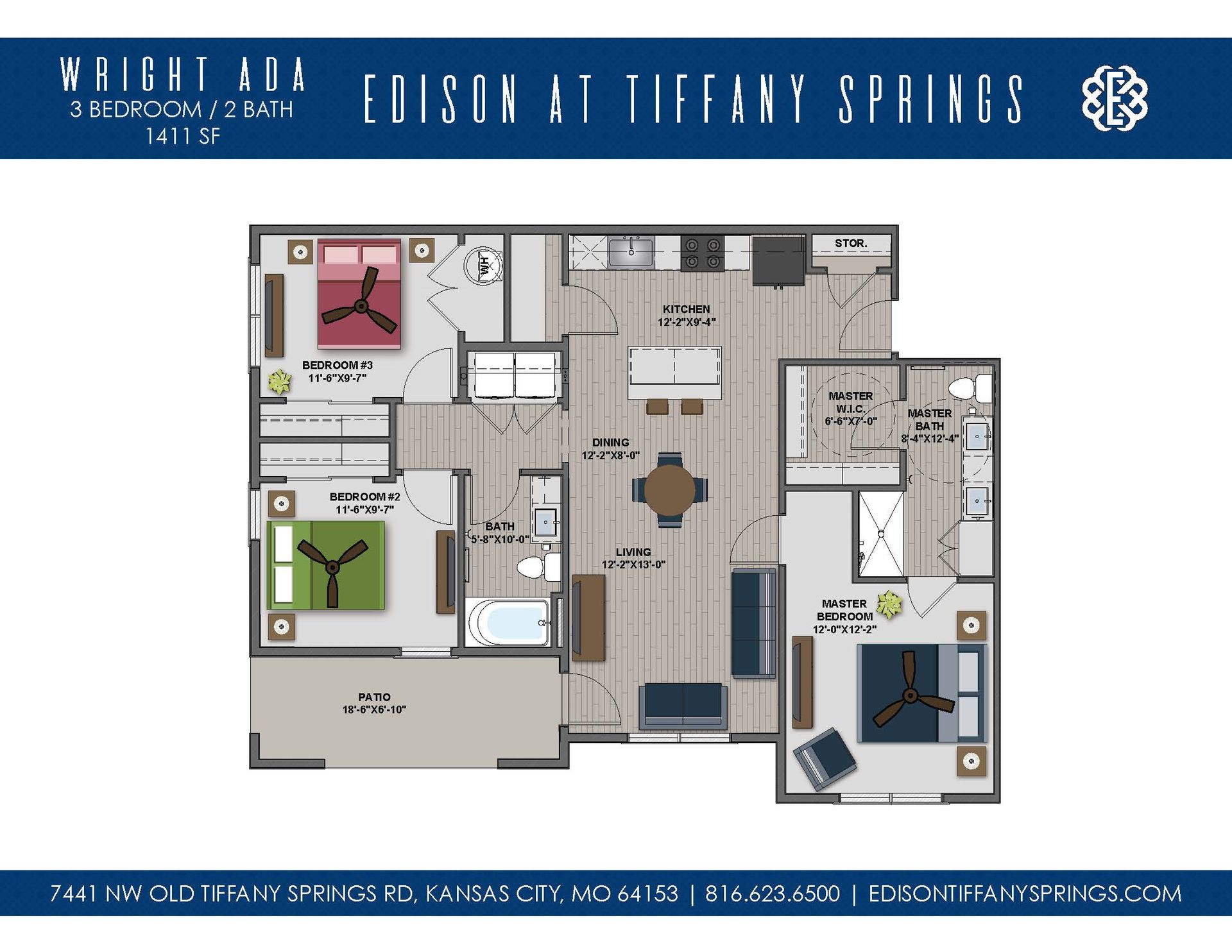 A floor plan for a house called edison at tiffany springs