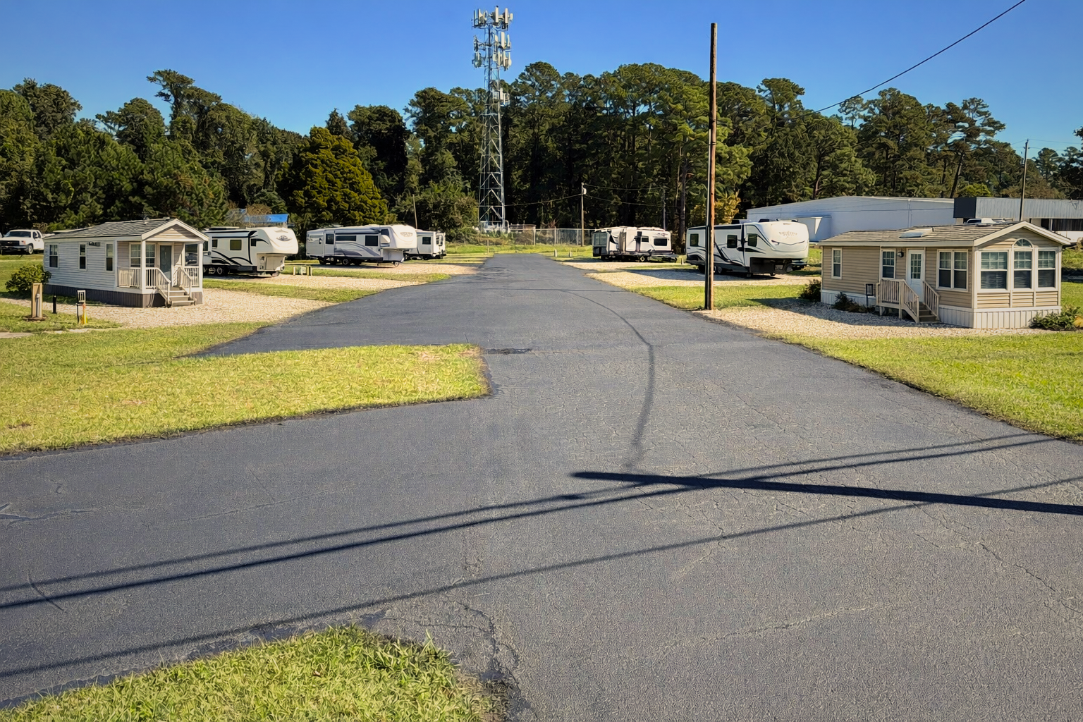 Rendering of Patriot RV Park with Park Model Homes and RVs