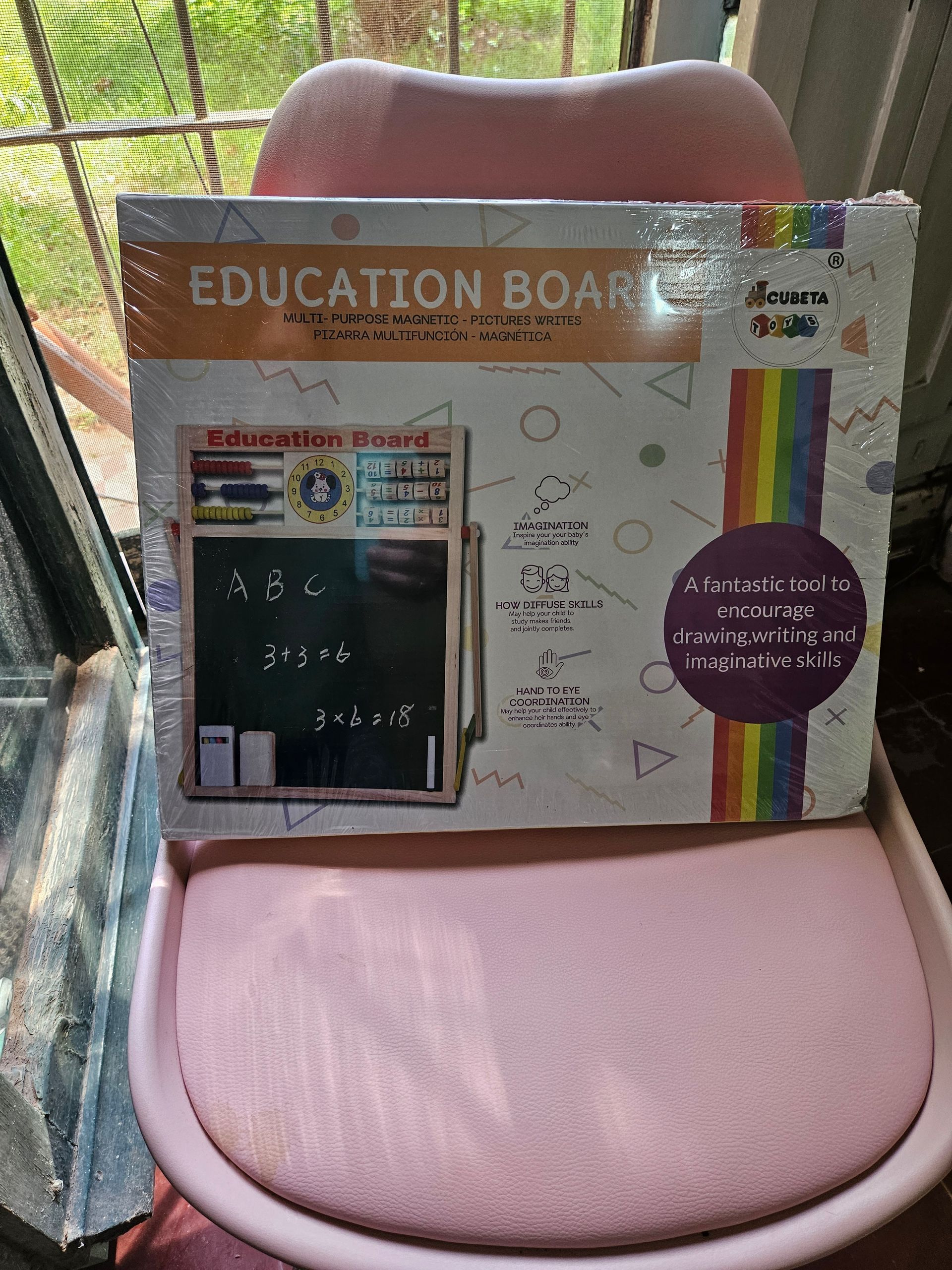 Pizarra Educativa Magnética Multifunción de Madera