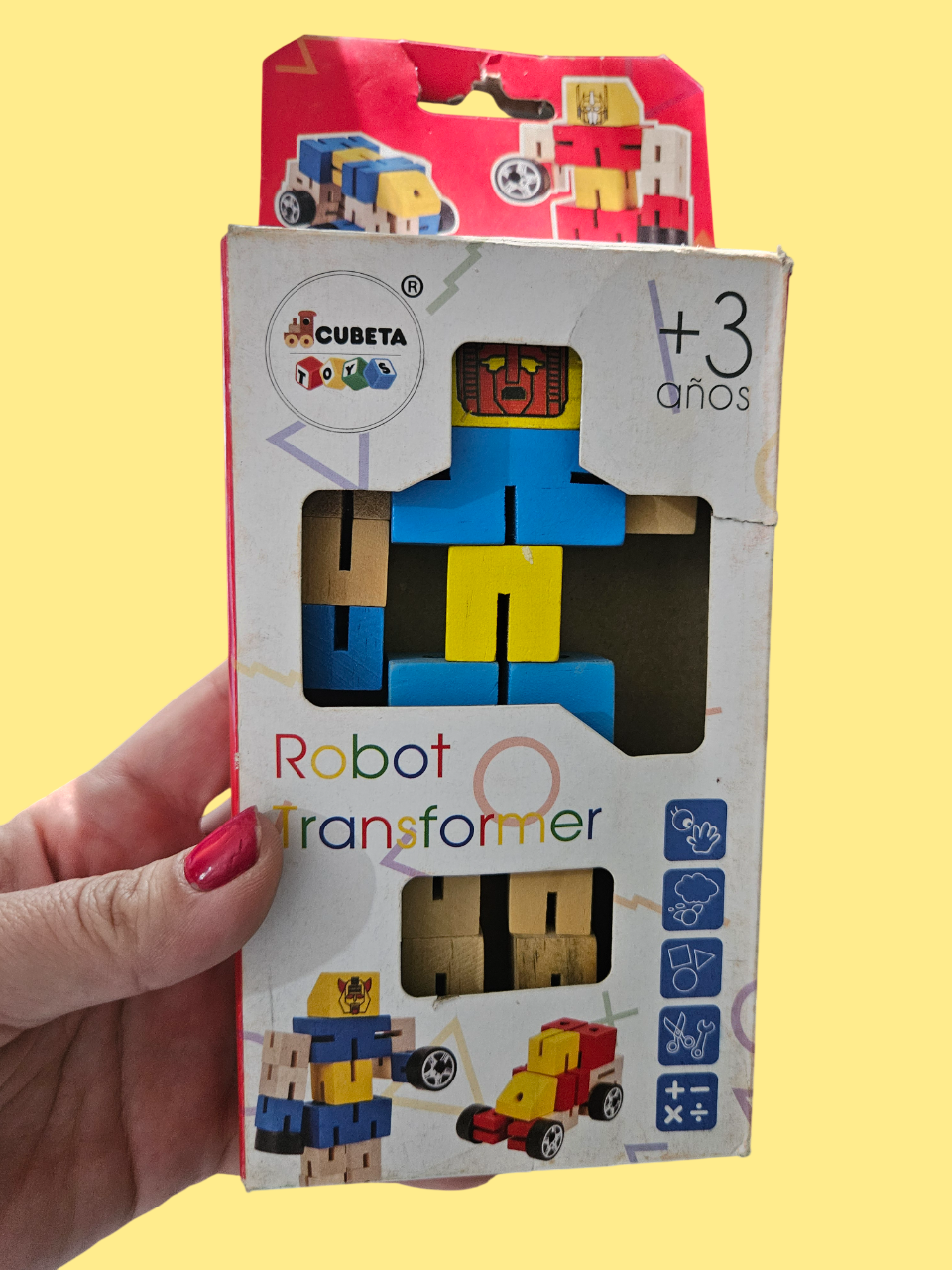 Robot Transformable de Madera – Juego Didáctico 2 en 1