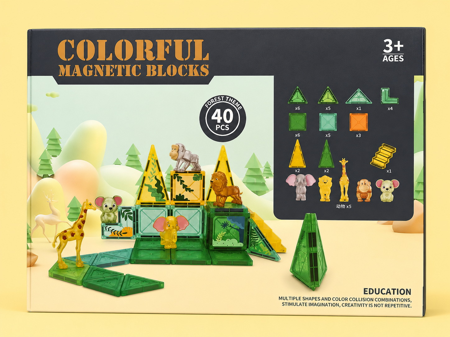Bloques Magnéticos Selva – 40 Piezas