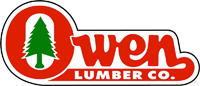 Logo for Owen Lumber Co. with a red