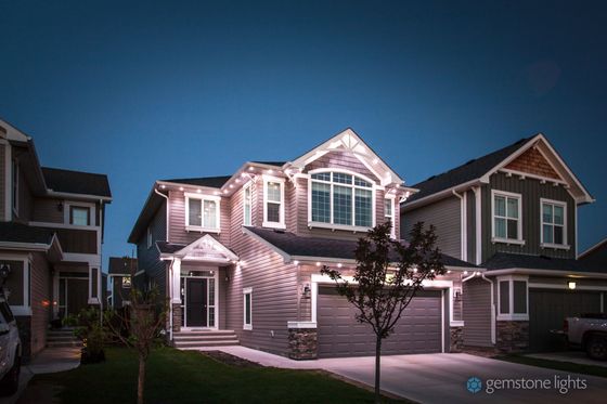 Gemstone Lights on a two story house