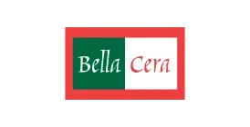 The logo for bella cera is green and white with a red border. Menke Inc. Abilene, TX