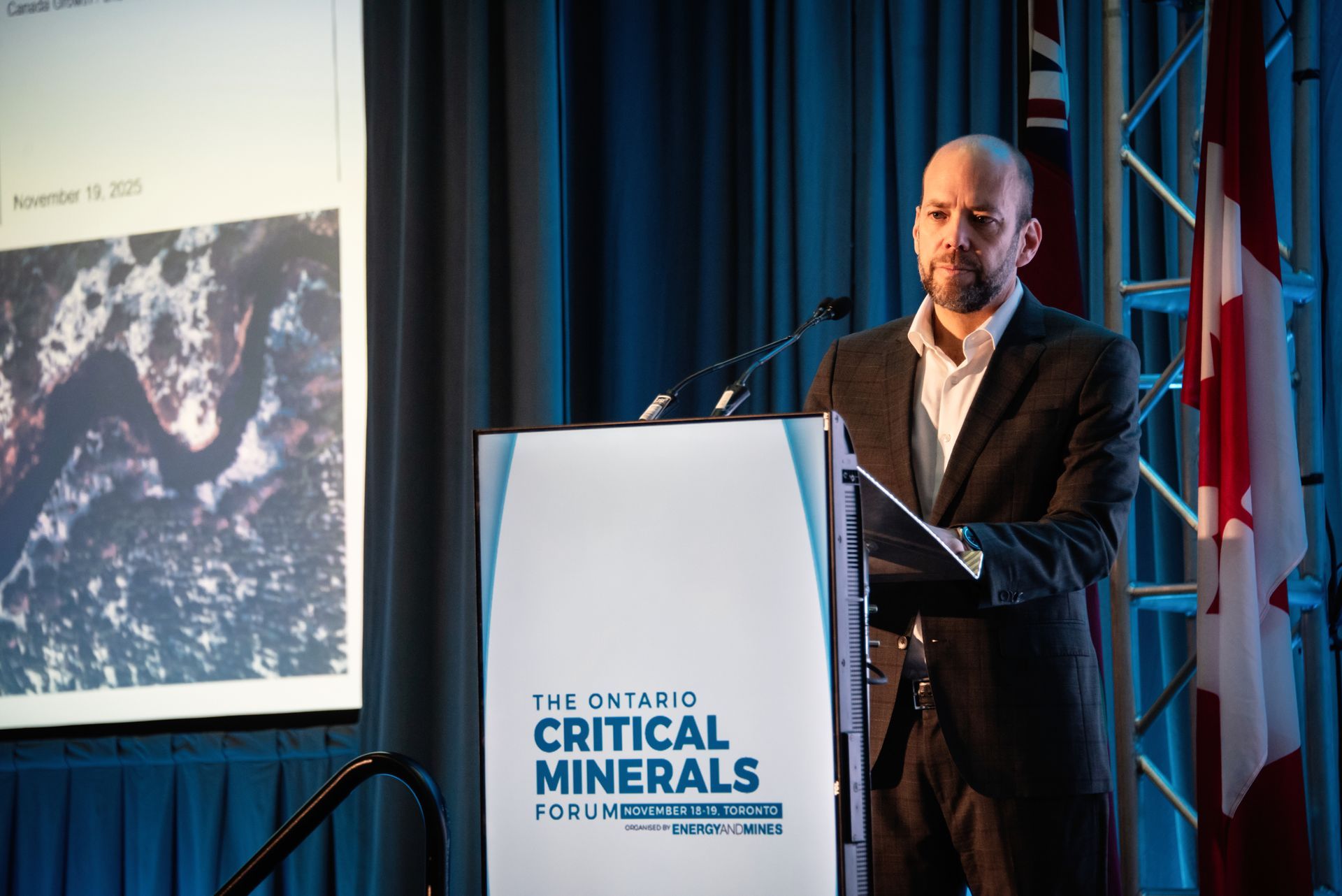 Man at a podium with