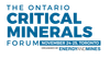 The Ontario Critical Minerals Forum logo: blue text on white. 